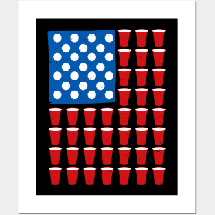 US Flag Ping Pong Beer Posters and Art